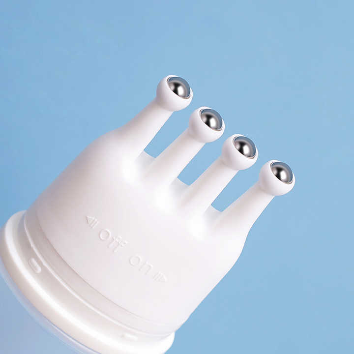 Empty Scalp Massage Skin Care Cream Tube Packaging With Head Massage Applicator With Metal Three Ball Portable Body Massage Tube