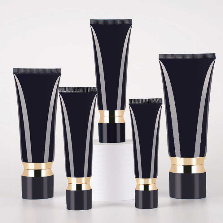 Black 120ml 150ml skin care tube cosmetic plastic packaging tube BB CC cream round plastic packaging tube with screw cap