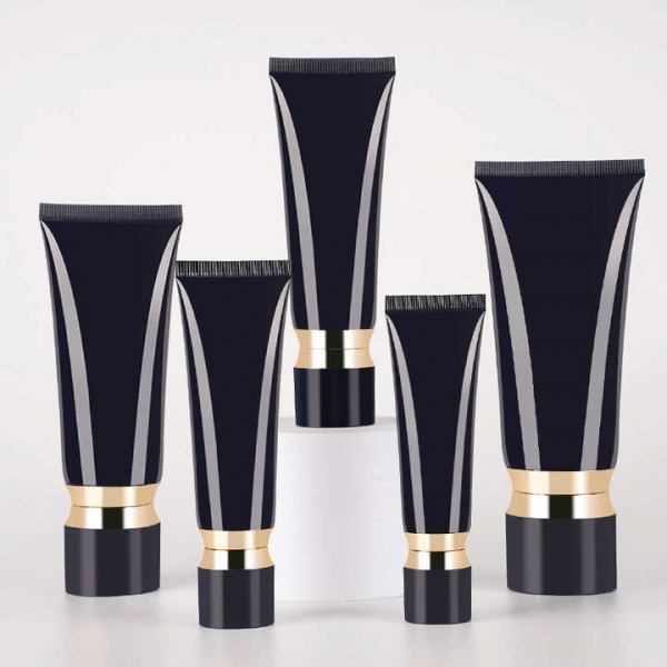 Black 120ml 150ml skin care tube cosmetic plastic packaging tube BB CC cream round plastic packaging tube with screw cap