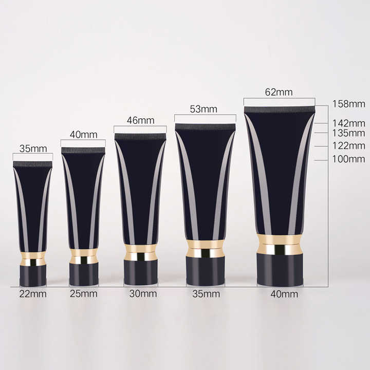 Black 120ml 150ml skin care tube cosmetic plastic packaging tube BB CC cream round plastic packaging tube with screw cap