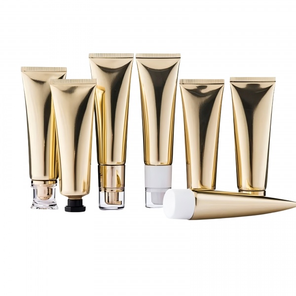 ABL shiny metallic packing with style Gold Aluminum Plastic Cream tube airless Facial Cleansing Cosmetic Tube
