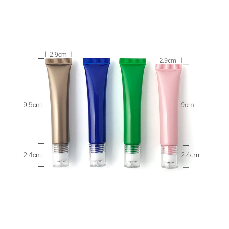 empty packaging cosmetic eyecream tube with steel ball applicator head