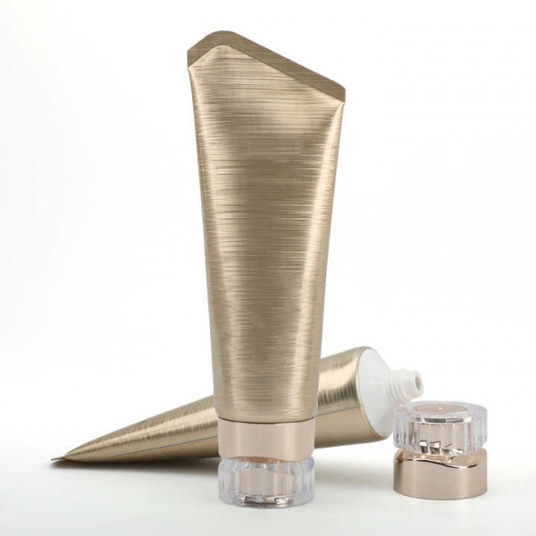 Empty Tube Cosmetic Cream Lotion Facial Cleanser Tubes Gold High Glossy ABL Plastic 100ml 120ml Cosmetic Packaging Round