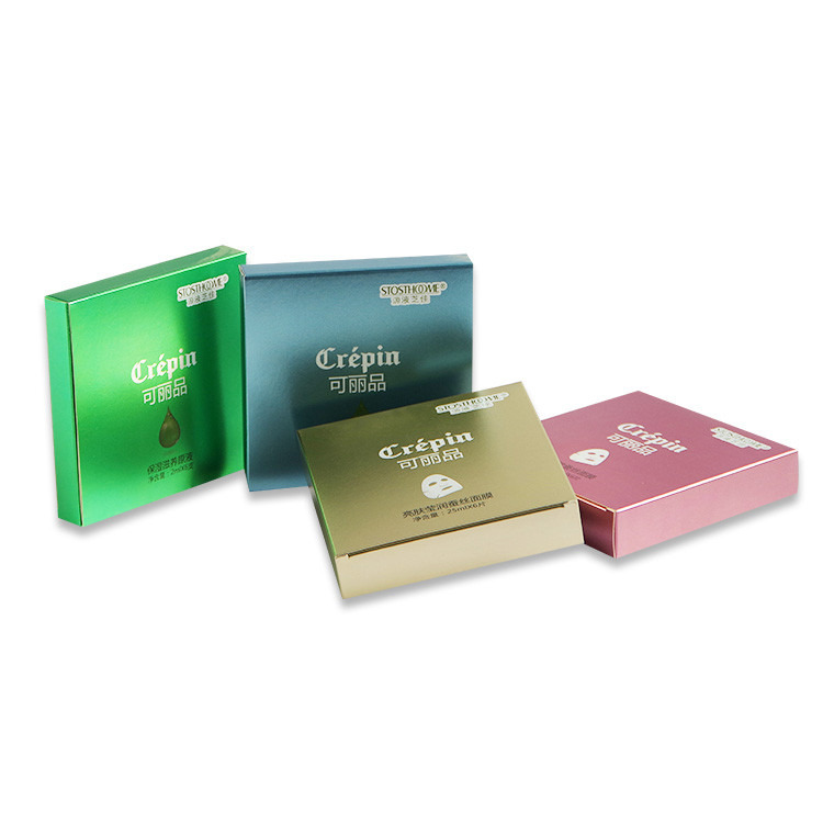Customized Face Mask Packaging Box Luxury Silver Paper Box Silver Foil Face Mask Package Boxes With Frosted Surface