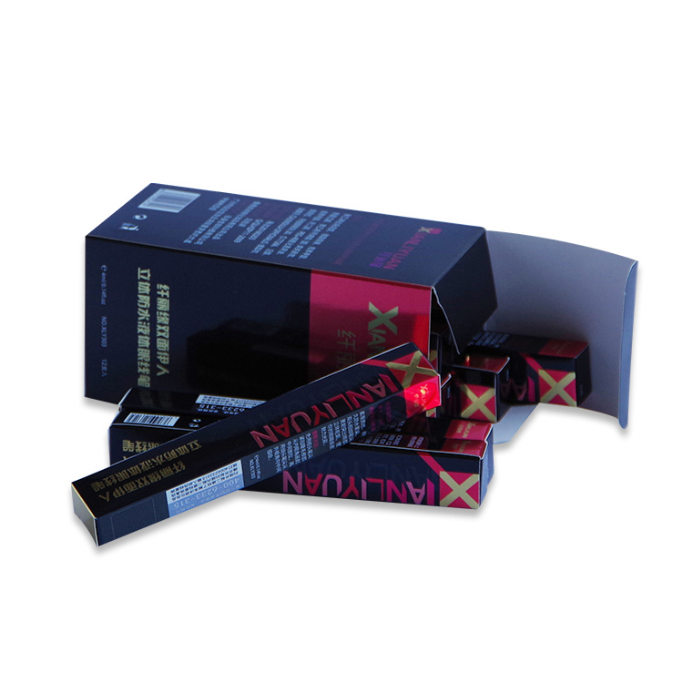 Custom Glossy Silver Paper Boxes With Gold Color printing Eyebrow Pencil Package Boxes With Lid Paper Box For Eyebrow Pencil