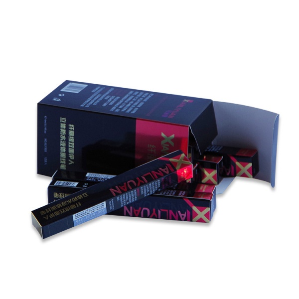 Custom Glossy Silver Paper Boxes With Gold Color printing Eyebrow Pencil Package Boxes With Lid Paper Box For Eyebrow Pencil