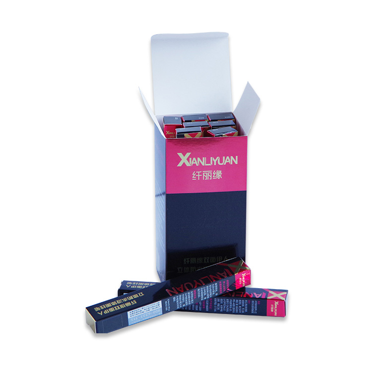 Custom Glossy Silver Paper Boxes With Gold Color printing Eyebrow Pencil Package Boxes With Lid Paper Box For Eyebrow Pencil