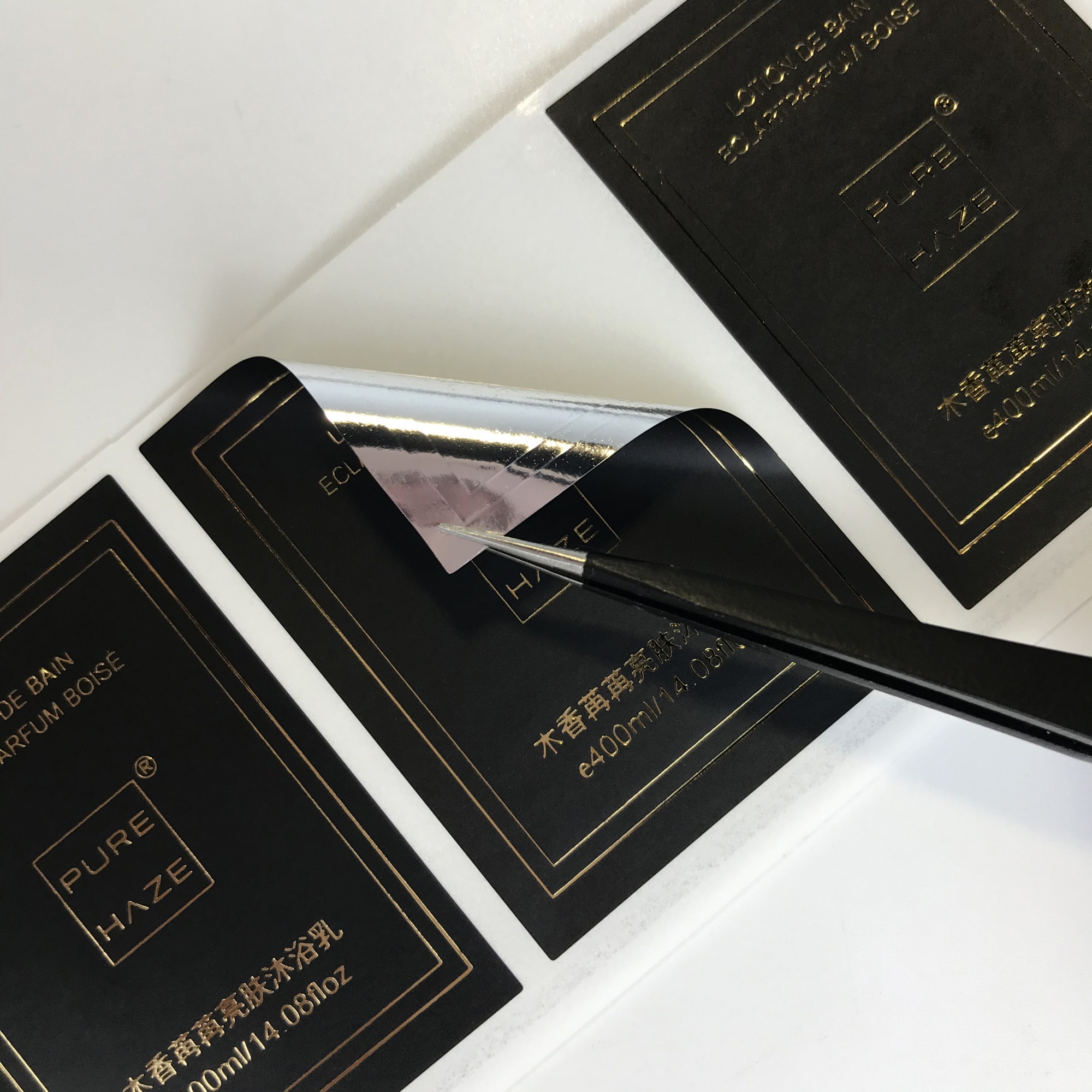 Waterproof Cosmetic Perfume Sticker Luxury Cosmetic Sticker Luxury Perfume Label Luxury Make Up Sticker PET Glossy Silver Label