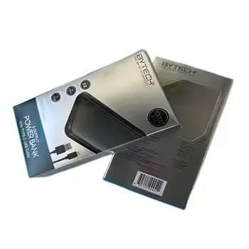 Customized Electronics Paper Box Glossy Silver Package Box For Electronics Product Paper Box With PET Clear Window 