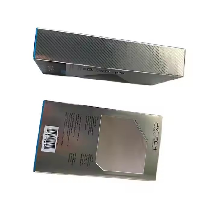 Customized Electronics Paper Box Glossy Silver Package Box For Electronics Product Paper Box With PET Clear Window 