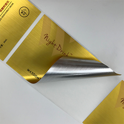 Waterproof cosmetic sticker for man cosmetic label PET brushed silver sticker for cosmetic PET brushed silver label 