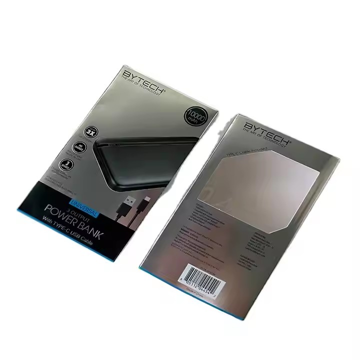 Customized 3C Electronic Product Box Electronics Package Box Glossy Silver Paper Box For Electronics Product With Clear Window