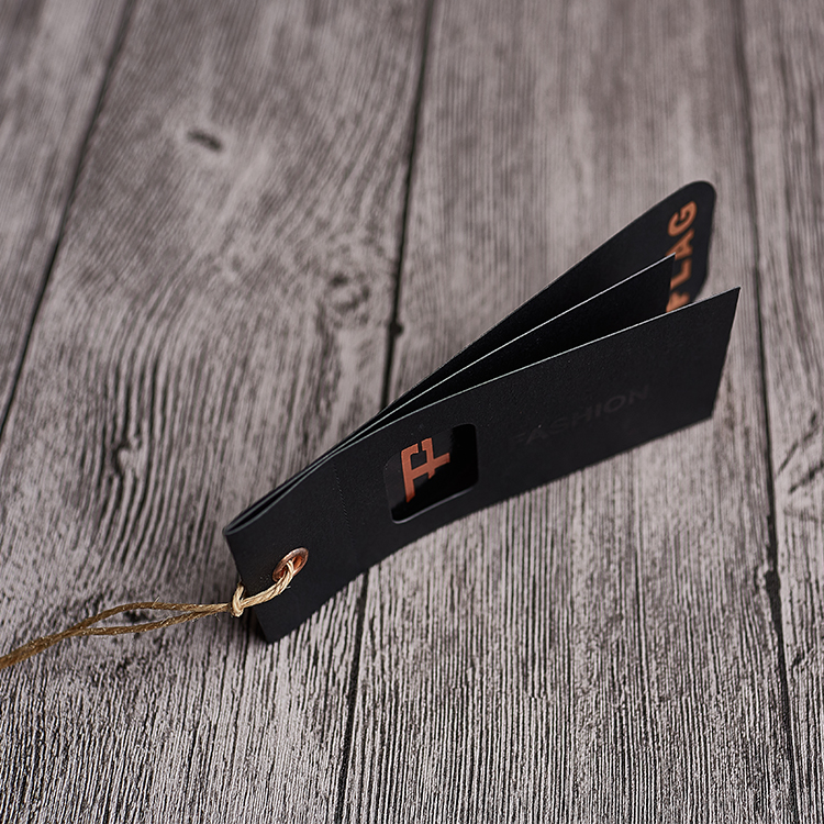 Customized Luxury Jeans Hang Tag Clothing Paper Hang Tag With Gold Foil Luxury Garment Hang Tag Printing