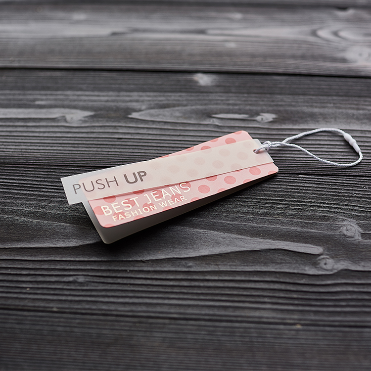 Eco Friendly Recycled Clothing Clear Plastic Hang Tag For Jeans Printed Paper Hang Tag Clear PVC Hang Tag