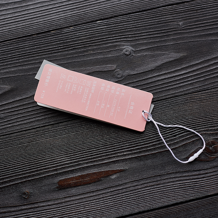 Custom printed plastic hang tag garment hang tag with string plastic hang tag with string