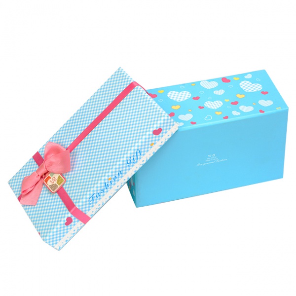 Custom Luxury Paper Box Hard Rigid Cardboard Gift Box With Foam Insert Packaging Gift Box With Bowknot Ribbon For Girls
