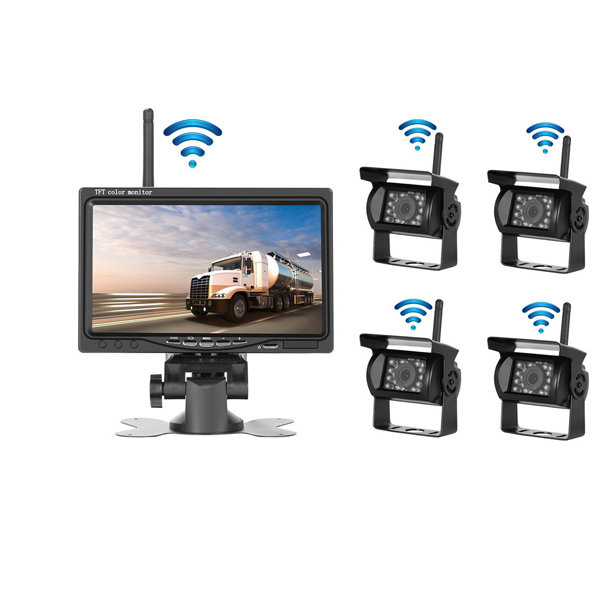 One Wireless Monitor with Four Wireless Truck Cameras 