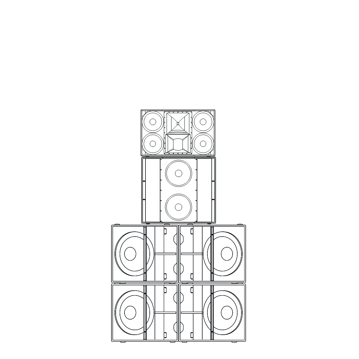 KV2 SL412系列 中型点声源五分频点阵系统