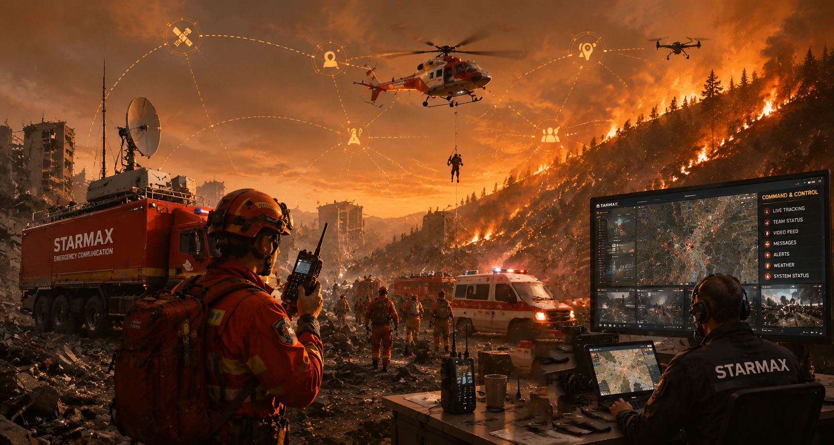 Reliable LTE & GNSS Communication Systems for Emergency Response Operations