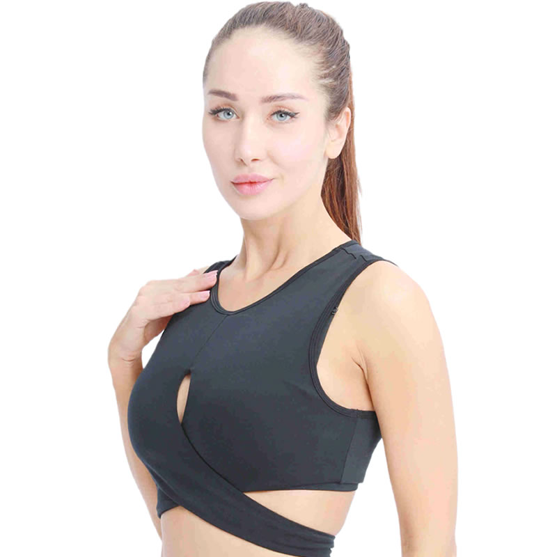 Beautiful back underwear women gather vest type sports bra with chest pad tube top yoga wrap chest