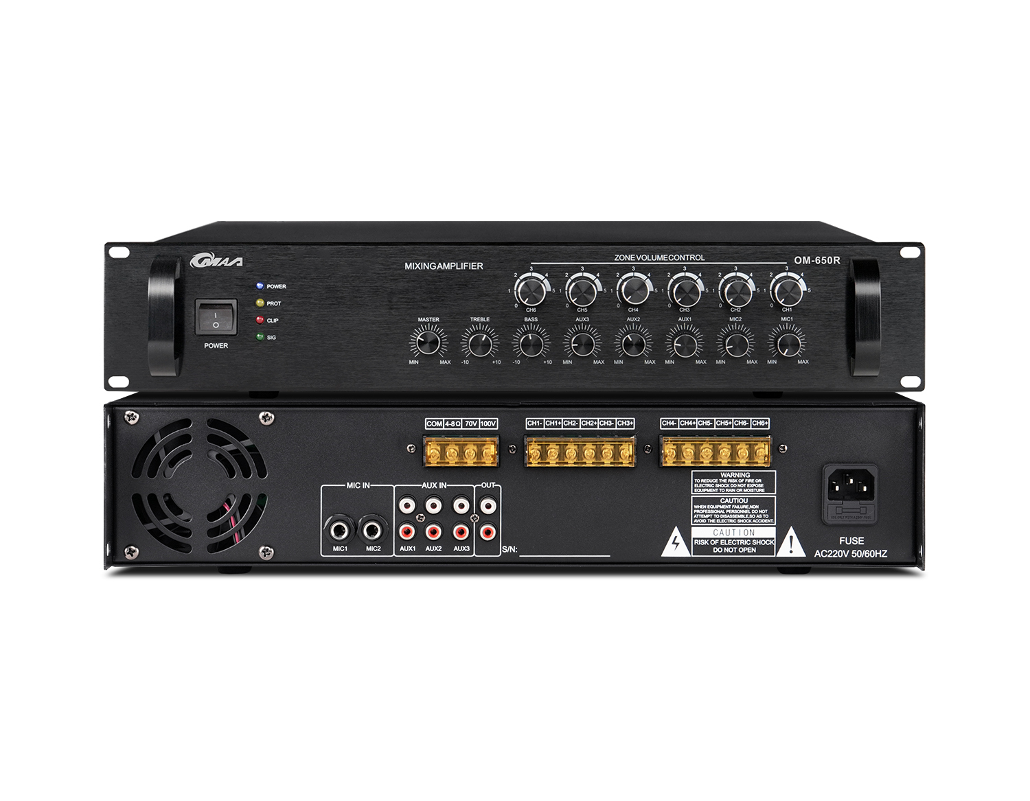 六分区可调合并式定压功率放大器 OM-70R/150R/180R/250R/300R/350/550R/650R