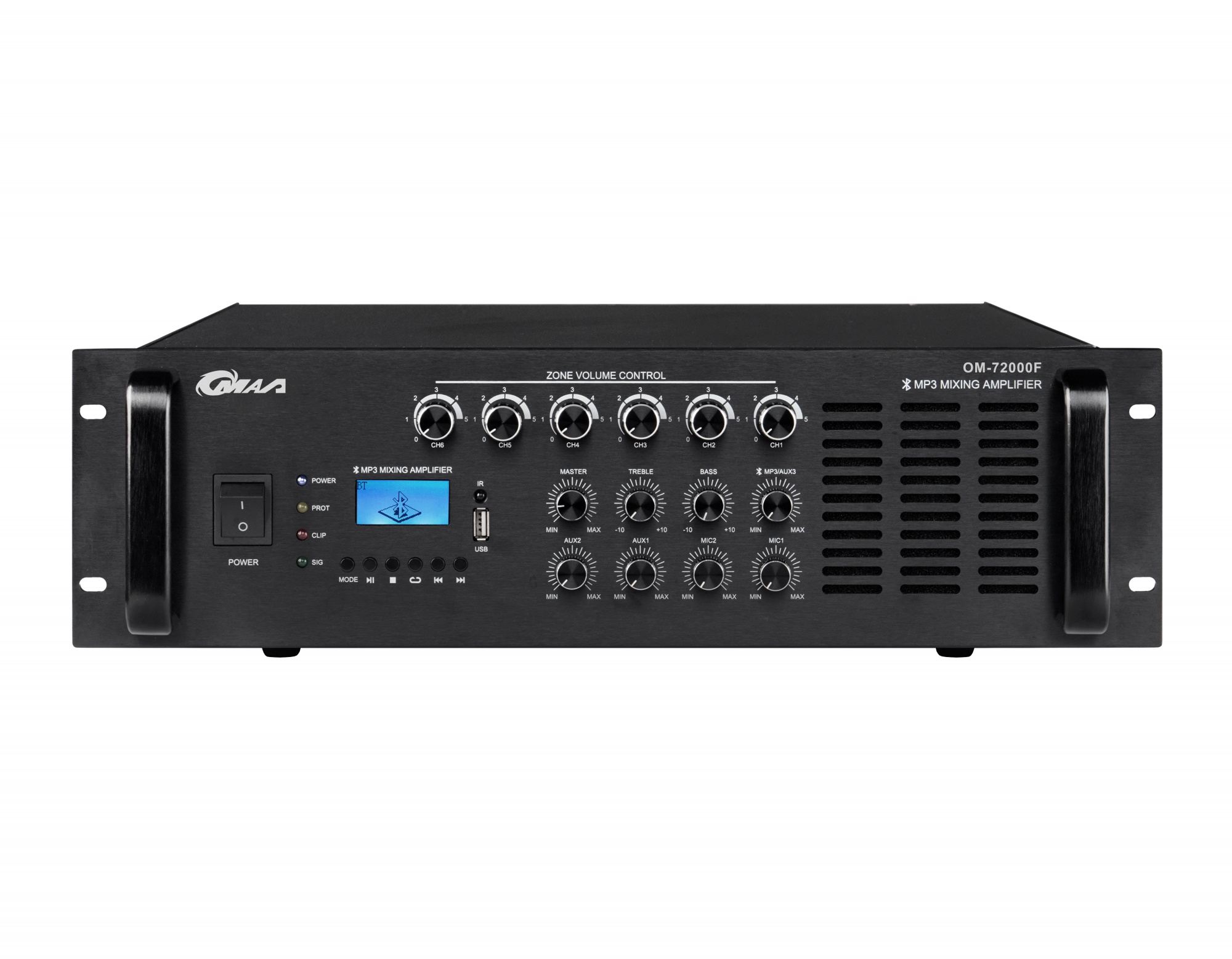 蓝牙/MP3/收音机六分区可调合并式定压大功率放大器  OM-7800F/71000F/71200F/71500F/72000F