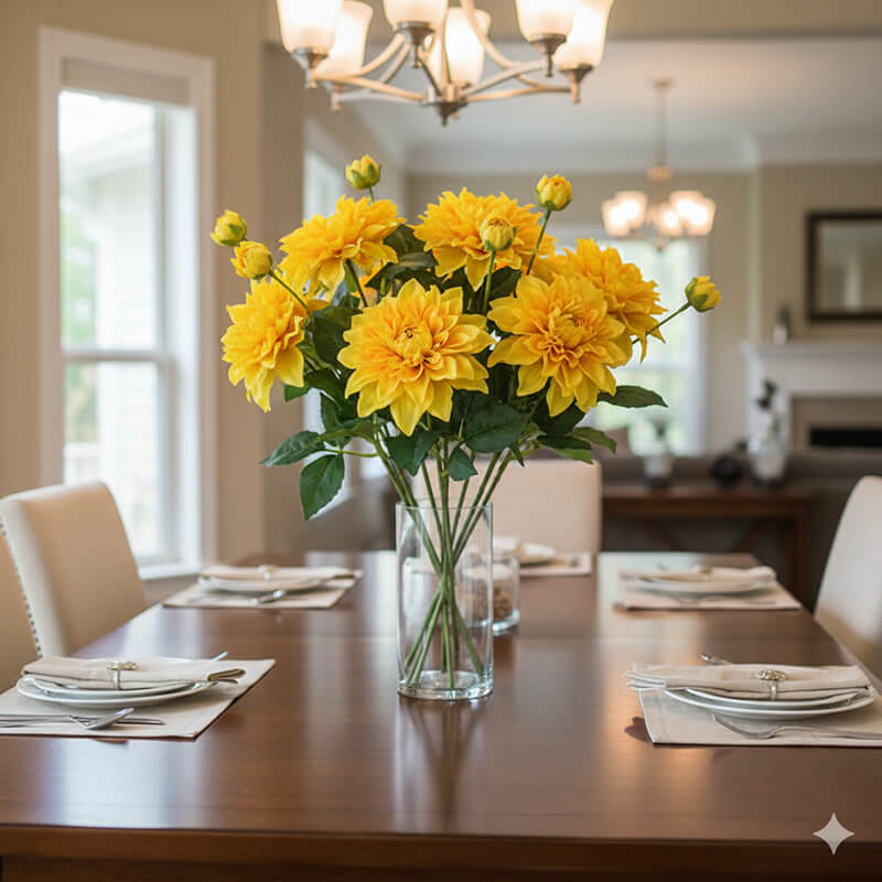 Artificial Dahlias: Crafting Lifelike Elegance with Premium Fabric for Timeless Decor
