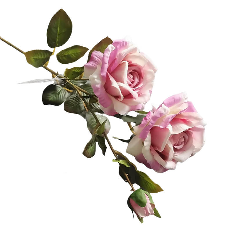 3-Head Ruffled Edge Artificial Rose | Bendable Stem Multi-Color Home Decor