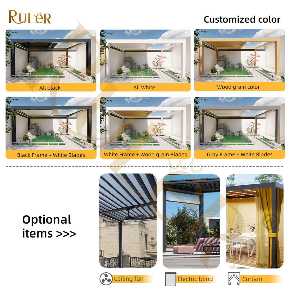 RUF200 | Retractable louvered pergola