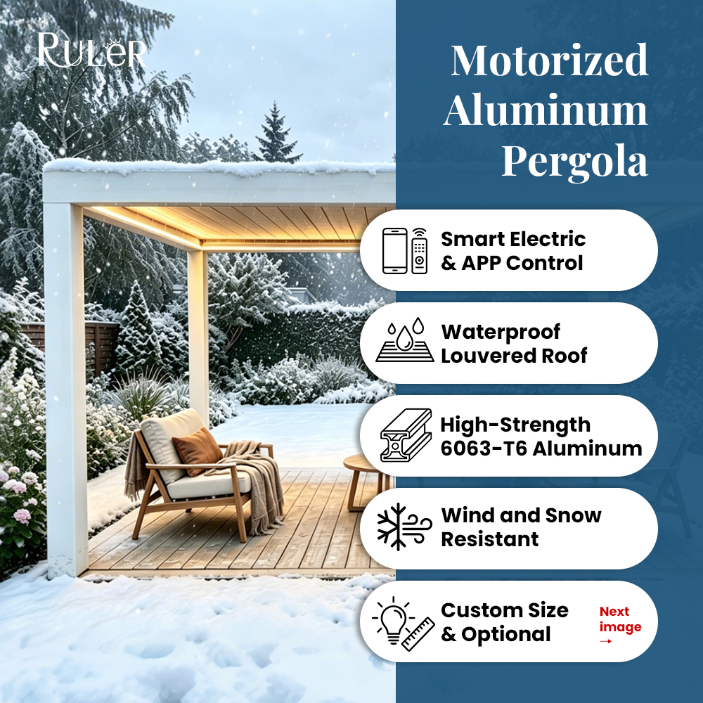 RUF200 | Retractable louvered pergola