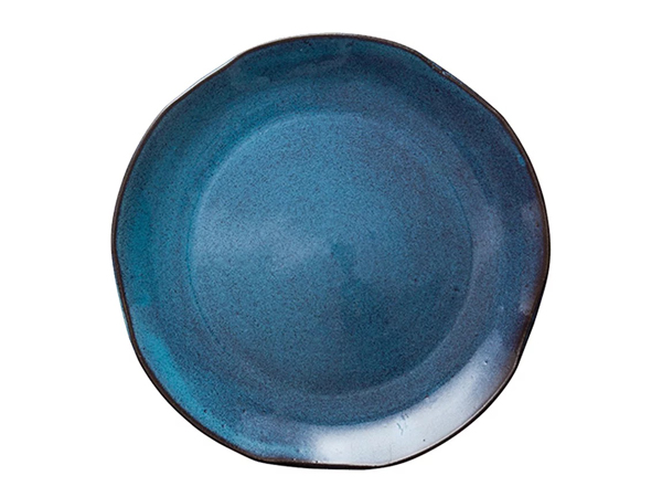 10寸渐变蓝釉平盘