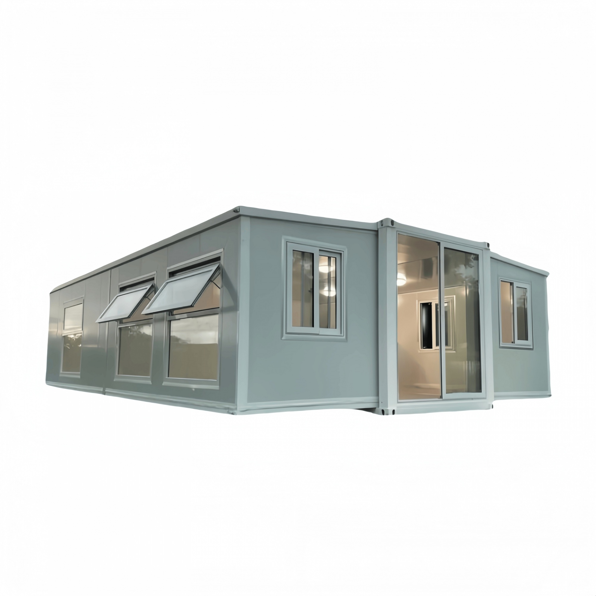 Residential & Office Space, Balcony Premade House & Greenhouse | Gaiasmile Fast Assembly 40ft Expandable Container, Light Steel Prefabricated House