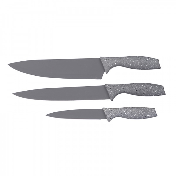  3 Piece Rust Resistant Stainless  Steel Kitchen Knife With  Clored-Spots Handles