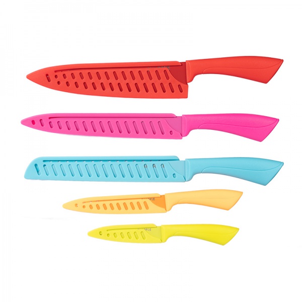  5-Piece Colorful  Coated Professional  Stainless Steel Knives