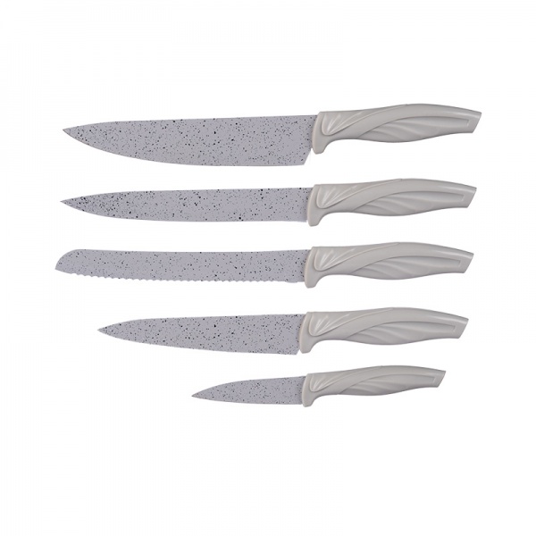 5 Piece Set Non-Stick Coated  High Carbon Stainless Steel  Speckled Kitchen Knives