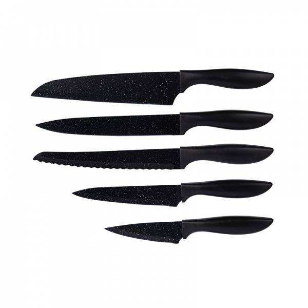  5 Piece Set Non-Stick Coated  High Carbon Stainless Steel  Speckled Kitchen Knives
