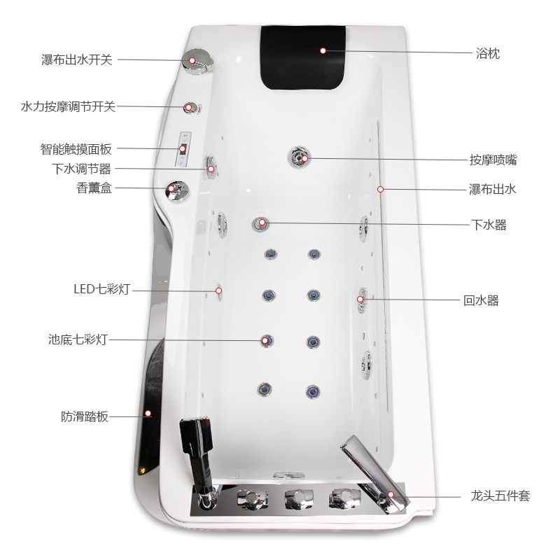 尚雷仕单人按摩大瀑布浴缸 SR5D055